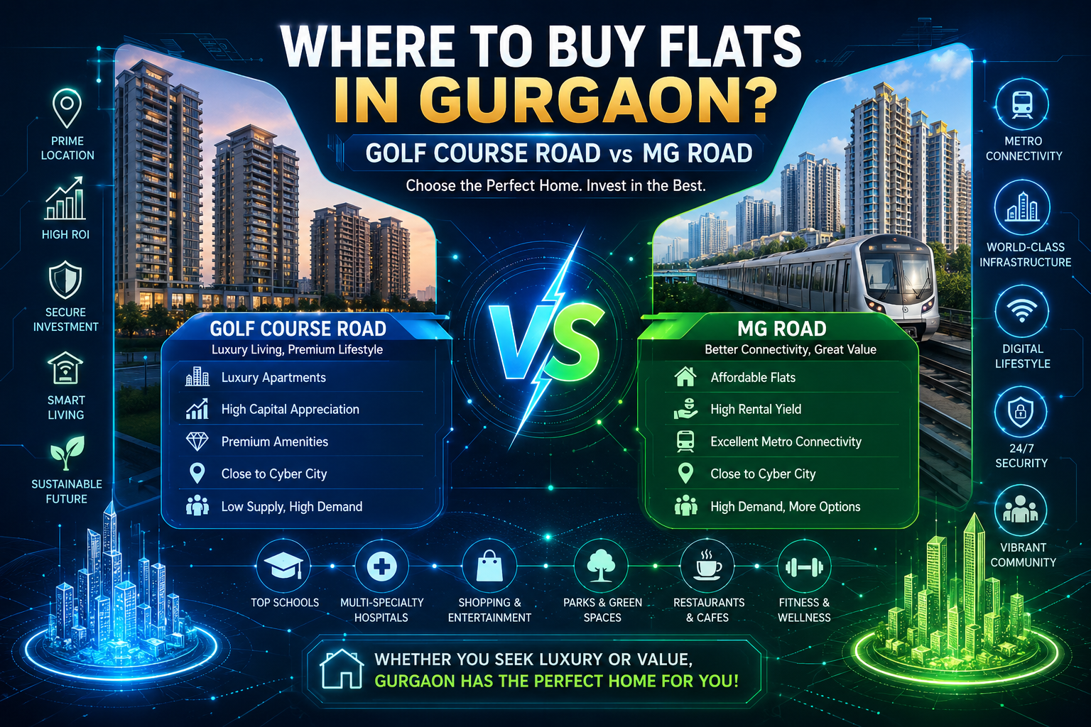 Where To Buy Flats In Gurgaon: Golf Course Road Vs Mg Road (2026 Guide)