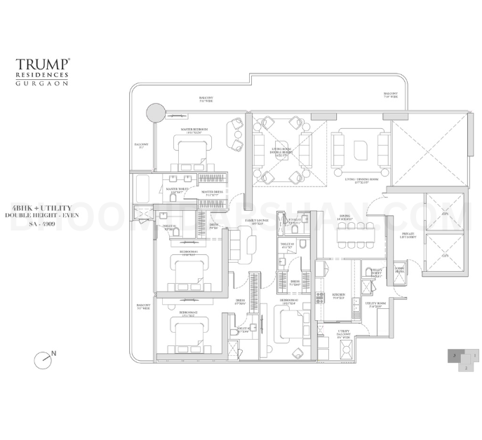 4 BHK + Utility + Double Height