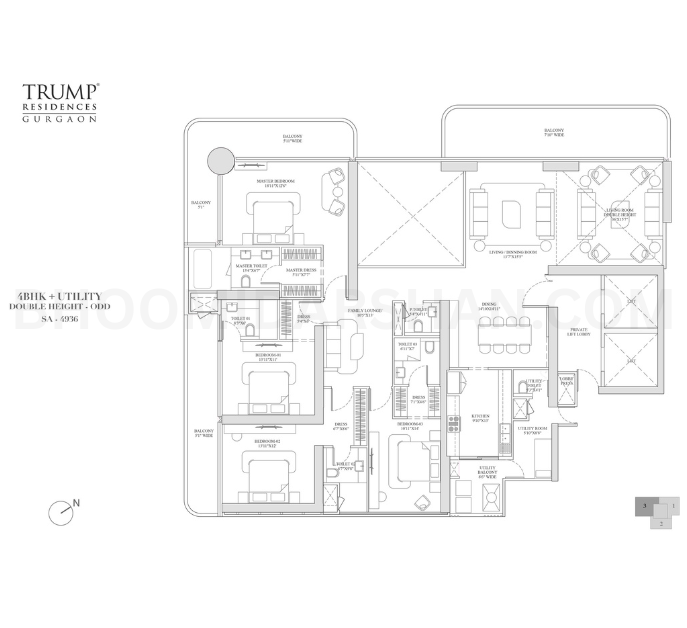 4 BHK + Utility + Double Height