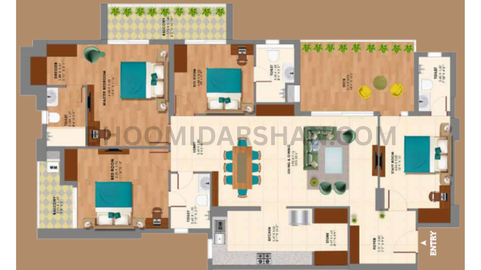 4 BHK + 4T
